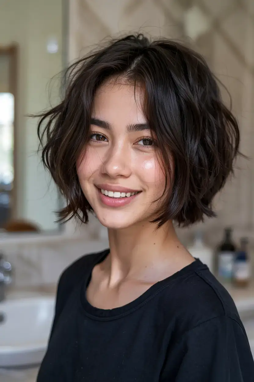 Choppy Bob Haircuts ideas 2026 Playful Layers with Tousled Natural Texture