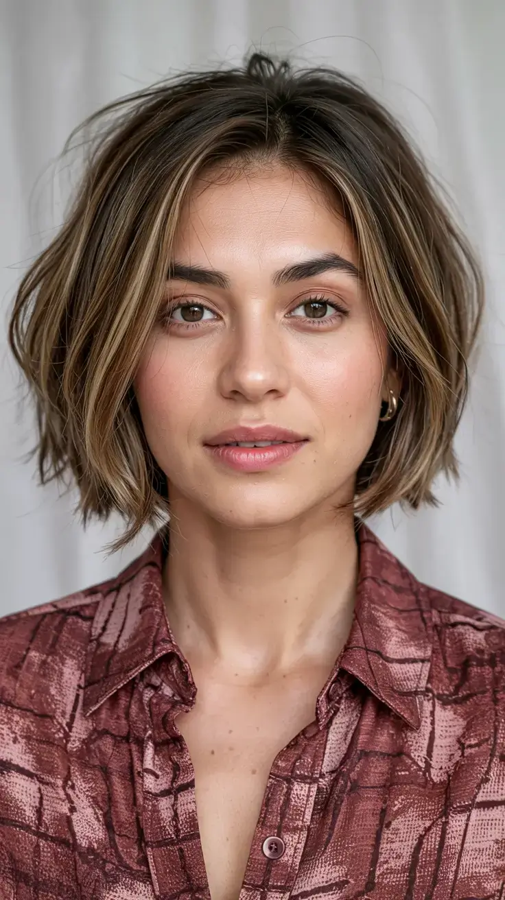 Choppy Bob Haircuts ideas 2026 Root-Kissed Blonde Bob with Soft Edge