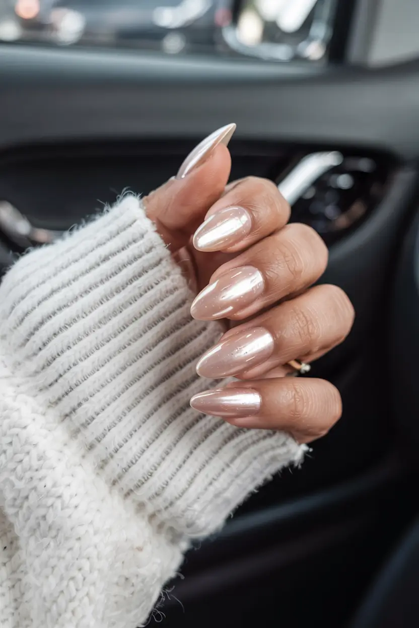 chrome nails 2026 Sheer Rose Quartz Glow