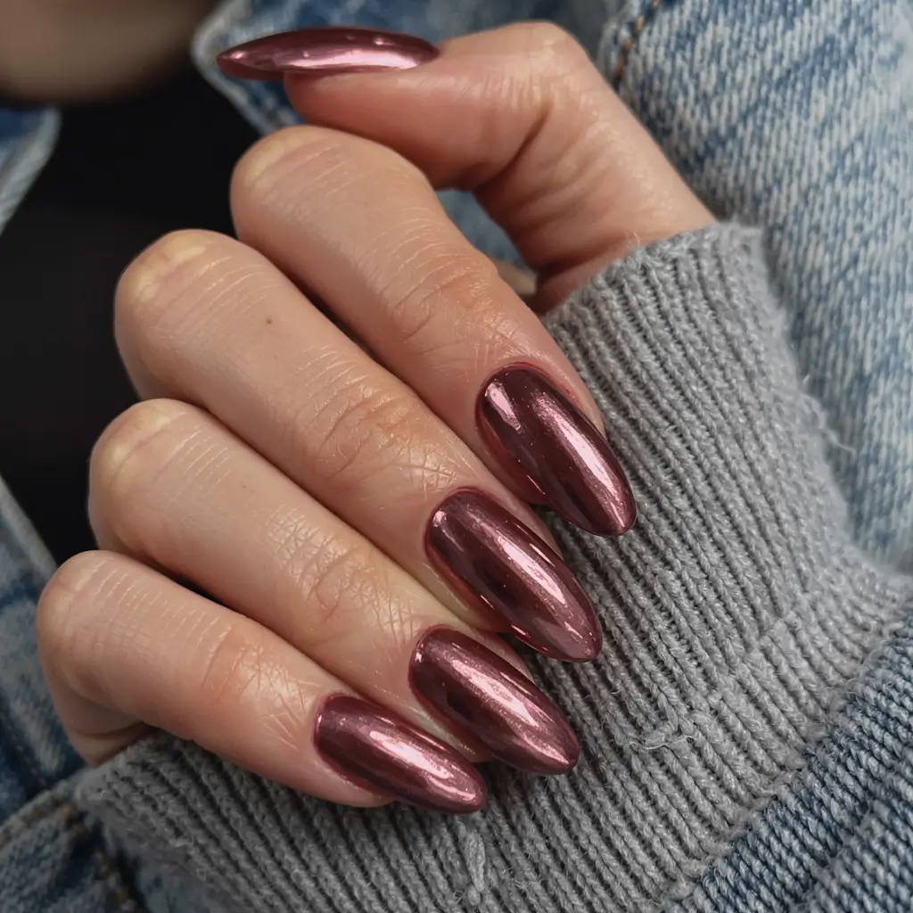chrome nails 2026 Molten Cranberry Chrome