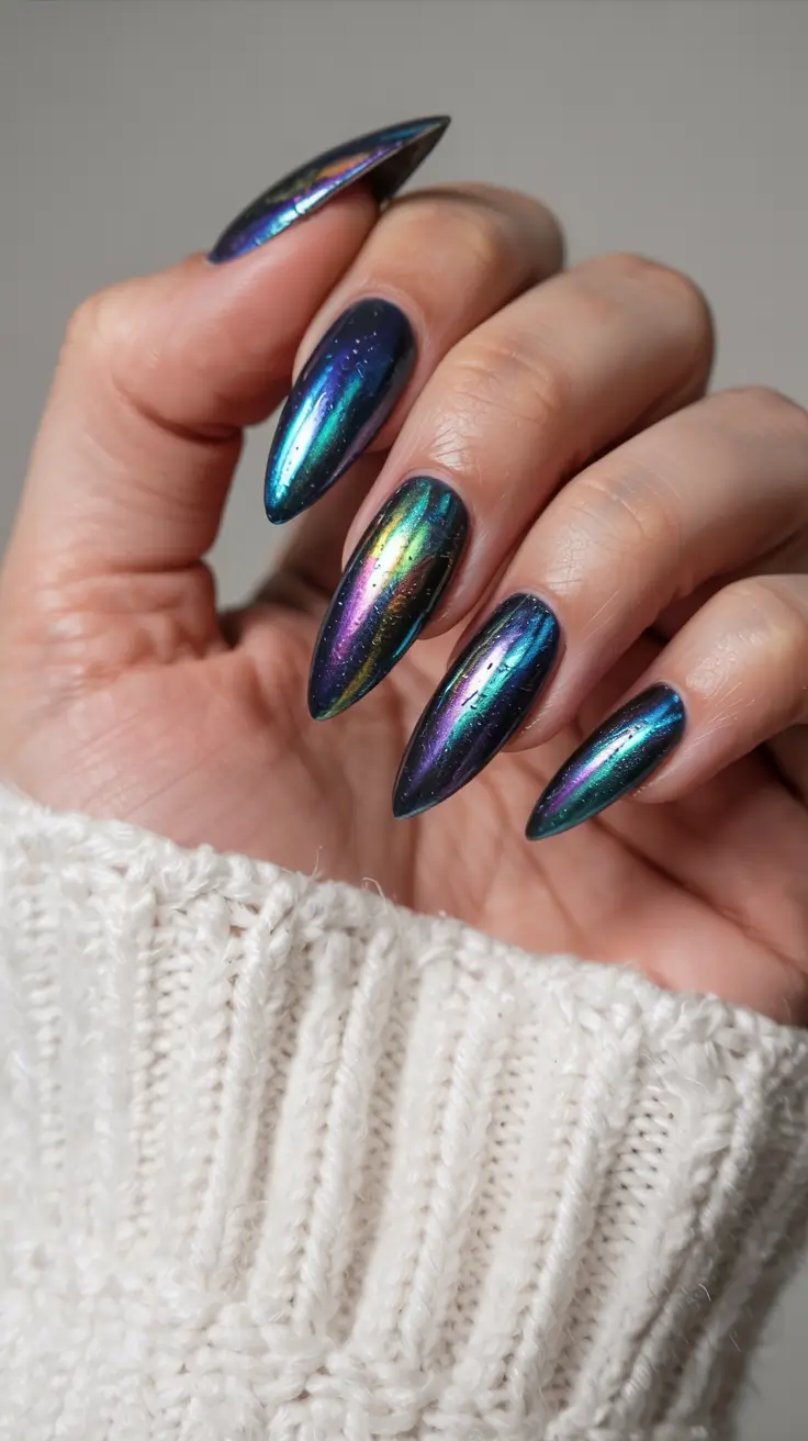 chrome nails 2026 Cosmic Multichrome Vortex