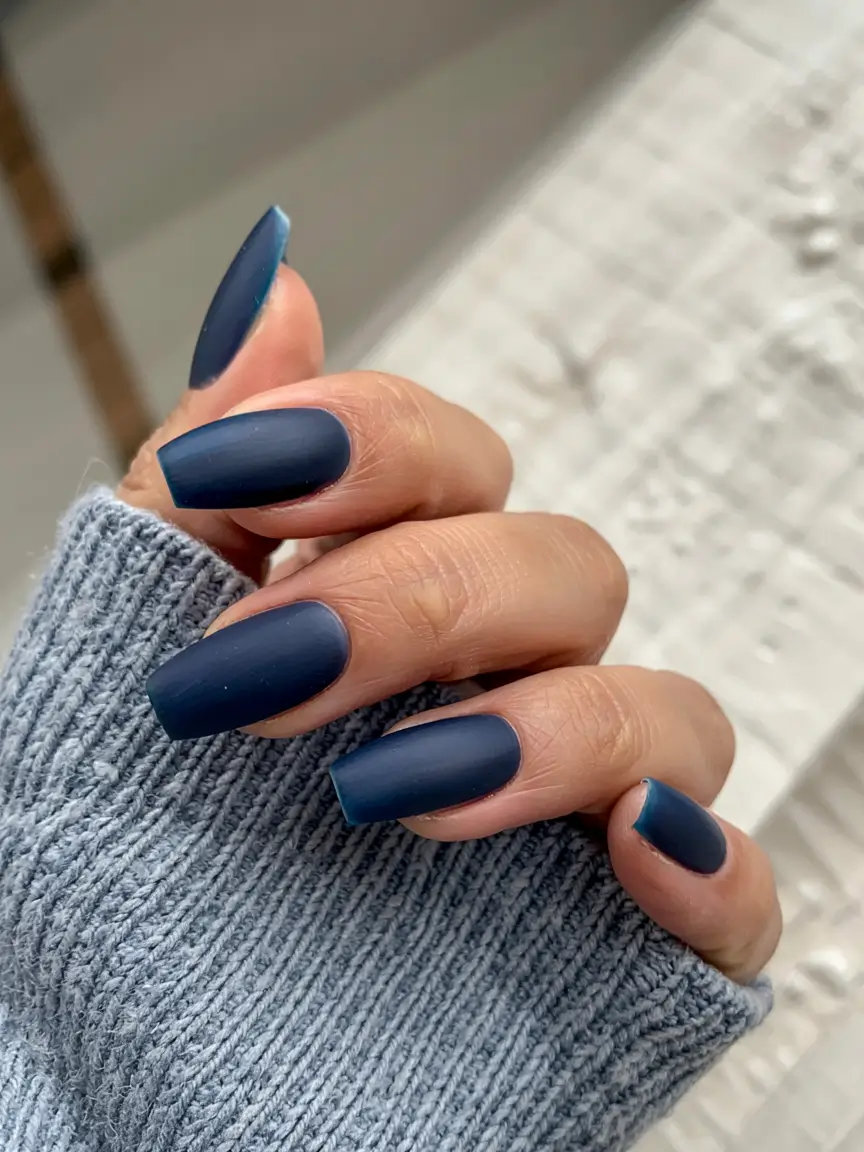 coffin nails 2026 Matte Navy Calm