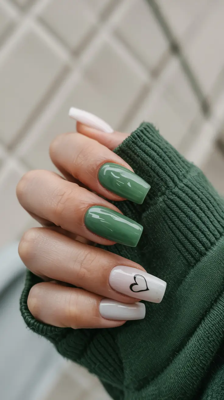 coffin nails 2026 Heart Detail Duo-Tone