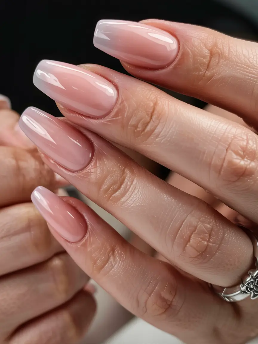 coffin nails 2026 Blush-Tinted Sheer Elegance