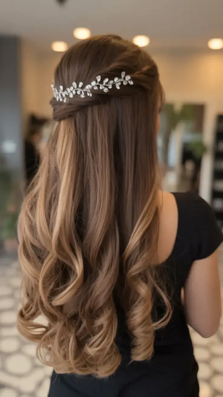 cute hairstyle ideas 2026+Soft Twist with Crystal Details