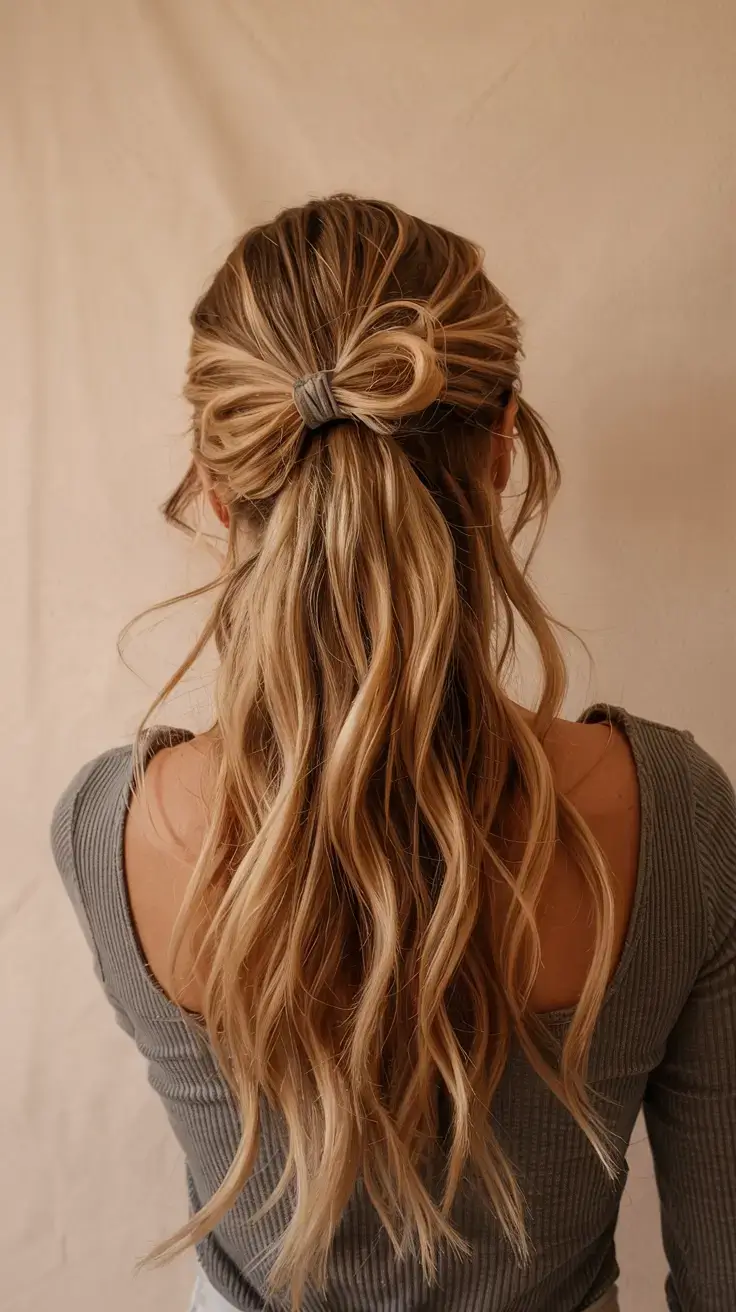 cute hairstyle ideas 2026+The Bow-Tie Half-Up