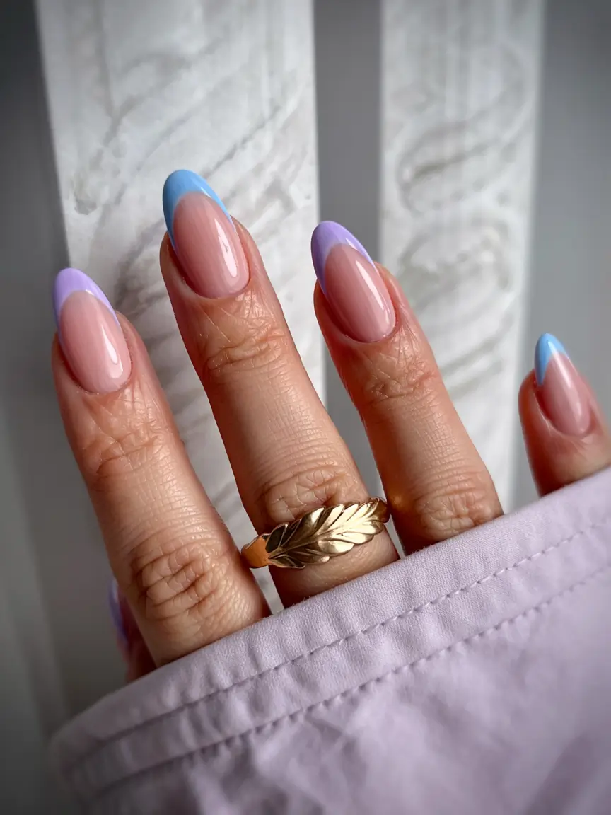 cute nails 2026 Pastel French Mismatch
