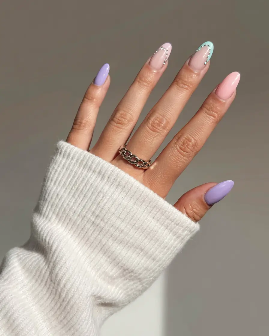cute nails 2026 Spring Confetti Pastels