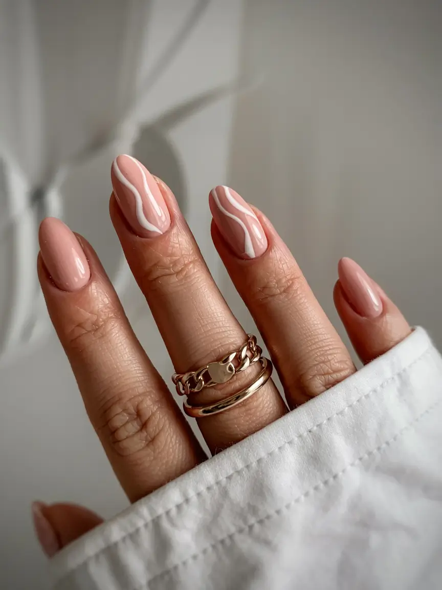 cute nails 2026 Nude-On-Nude With a Wave of Elegance