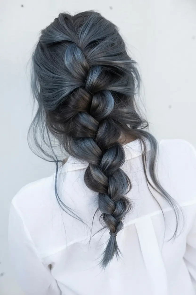 easy hairstyle ideas 2026+Cool Toned Loose French Braid