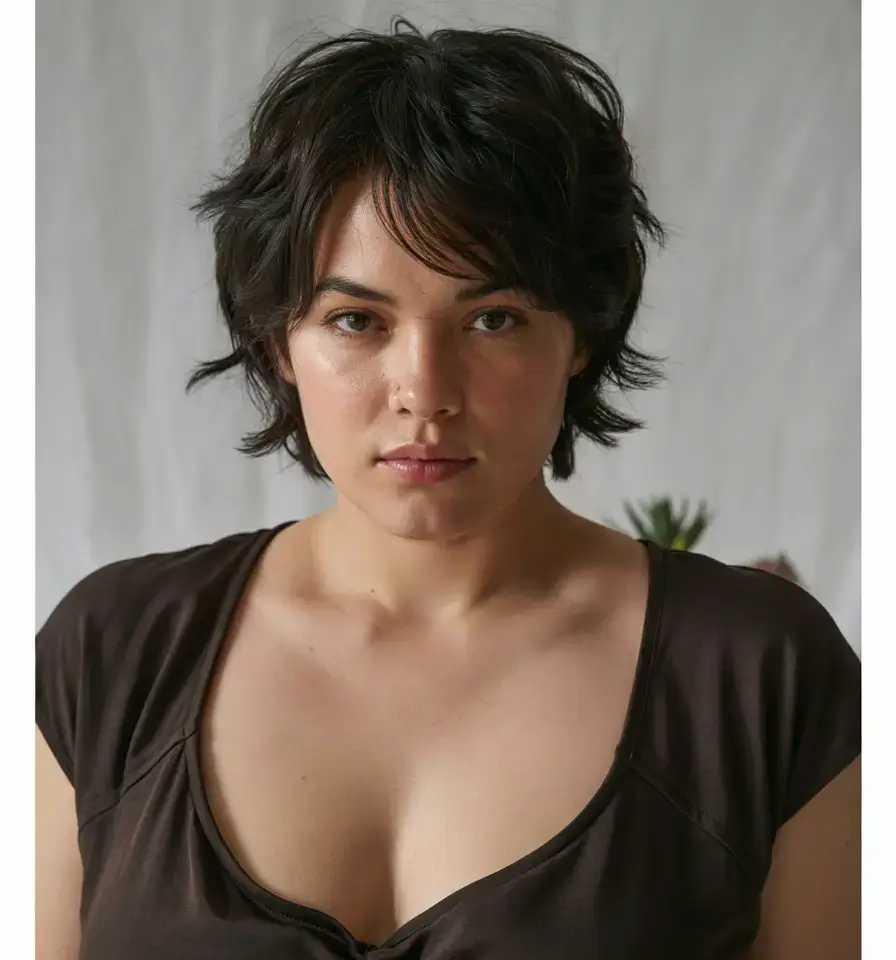 Fat Face Haircuts ideas 2026+Shaggy Pixie with Soft Face Layers