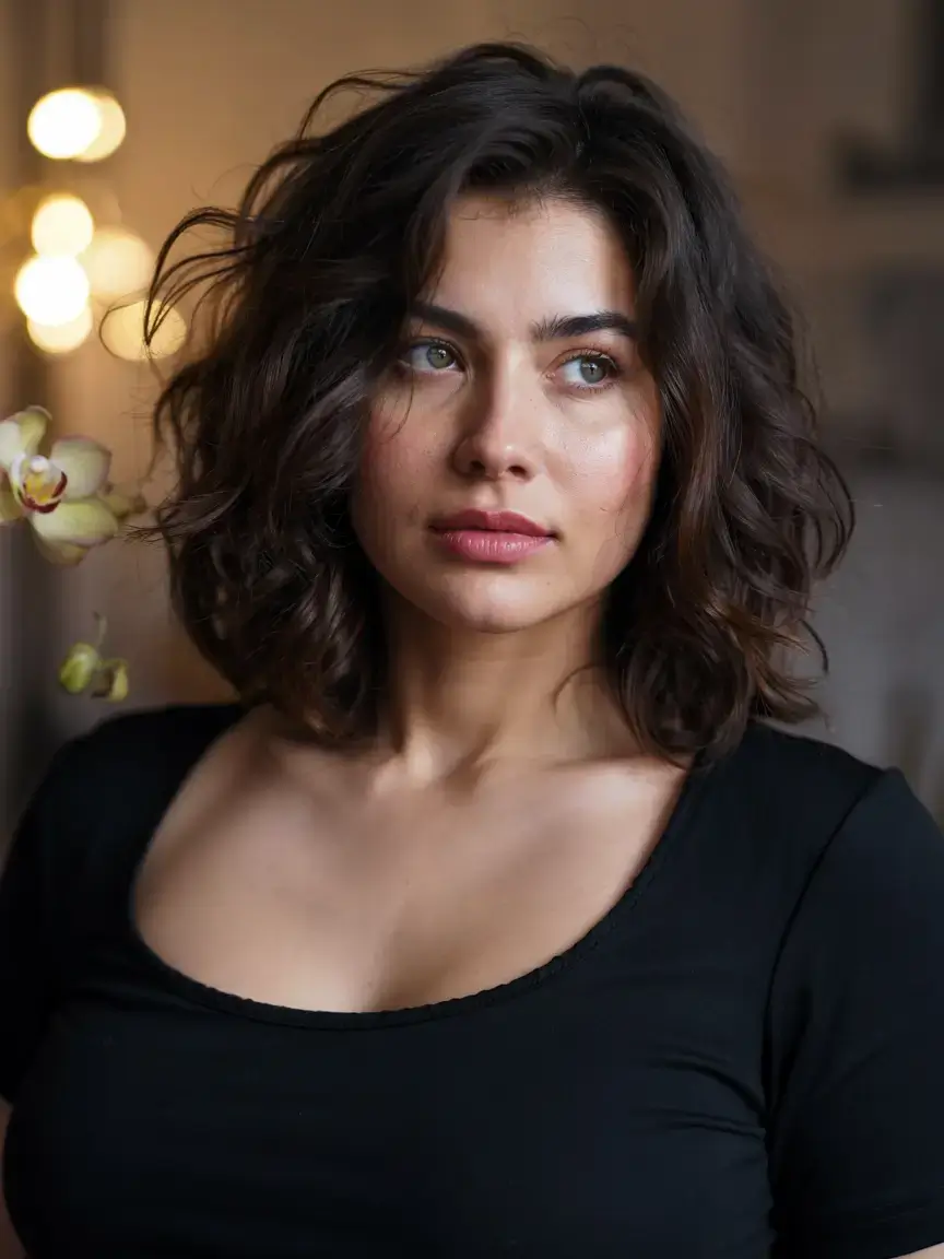 Fat Face Haircuts ideas 2026+Messy Chocolate Lob with Volume