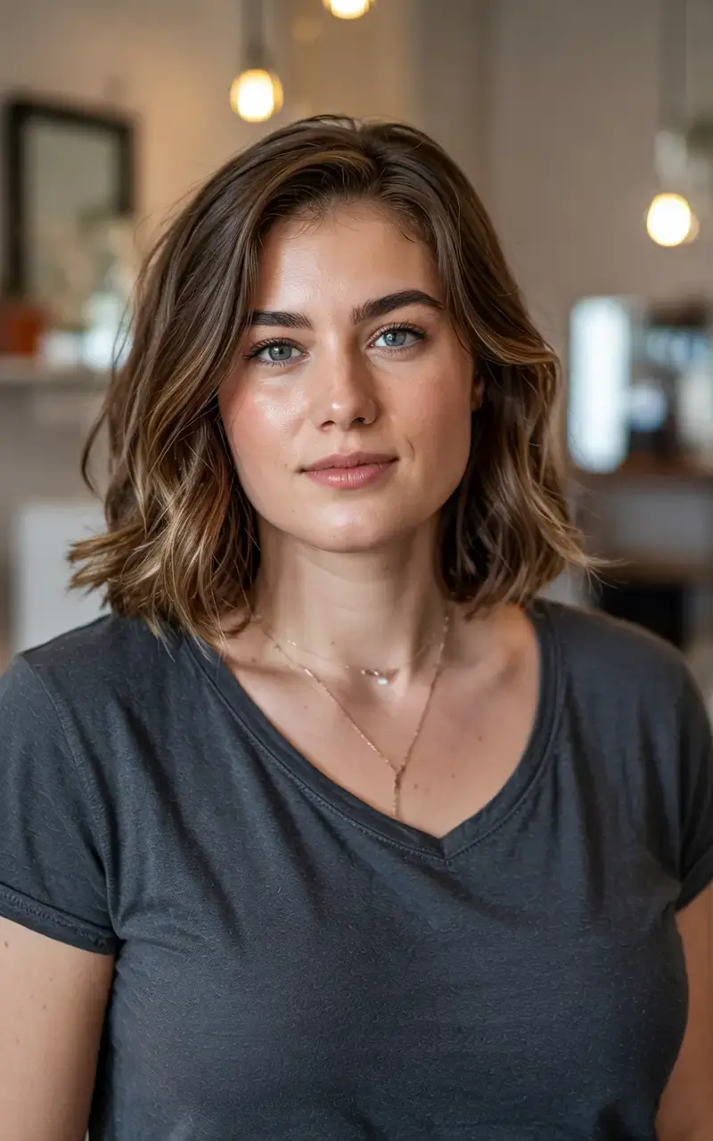 Fat Face Haircuts ideas 2026+Natural Wave Bob with Soft Side Volume