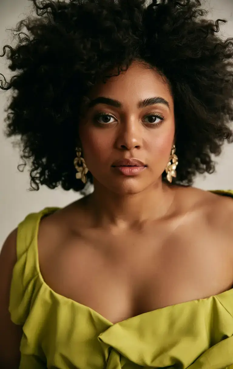 Fat Face Haircuts ideas 2026+Rounded Natural Curls with Power Volume