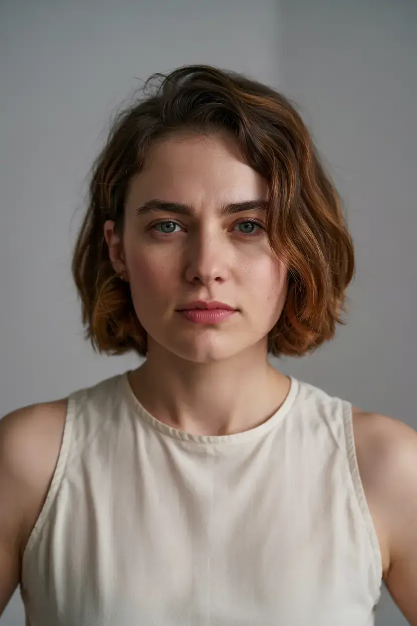 Fat Face Haircuts ideas 2026+Modern Wavy Bob with Loose Side Part
