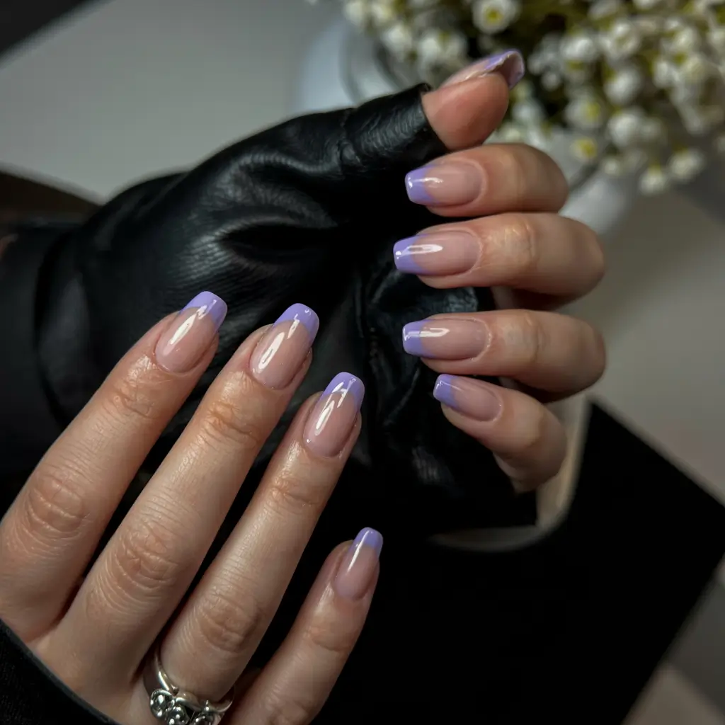 french nails 2026 Pastel Lilac Tips for the Sweet and Subtle