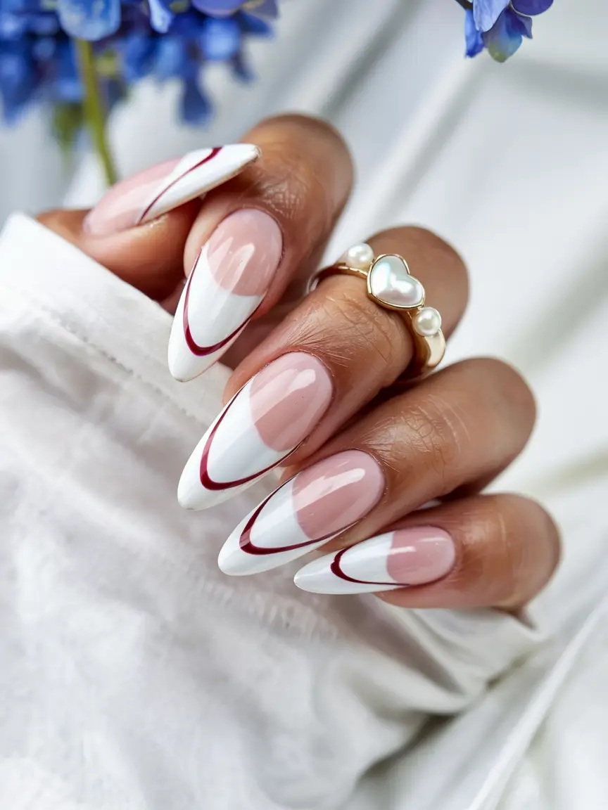 french nails 2026 Layered French: Classic with a Twist of Drama