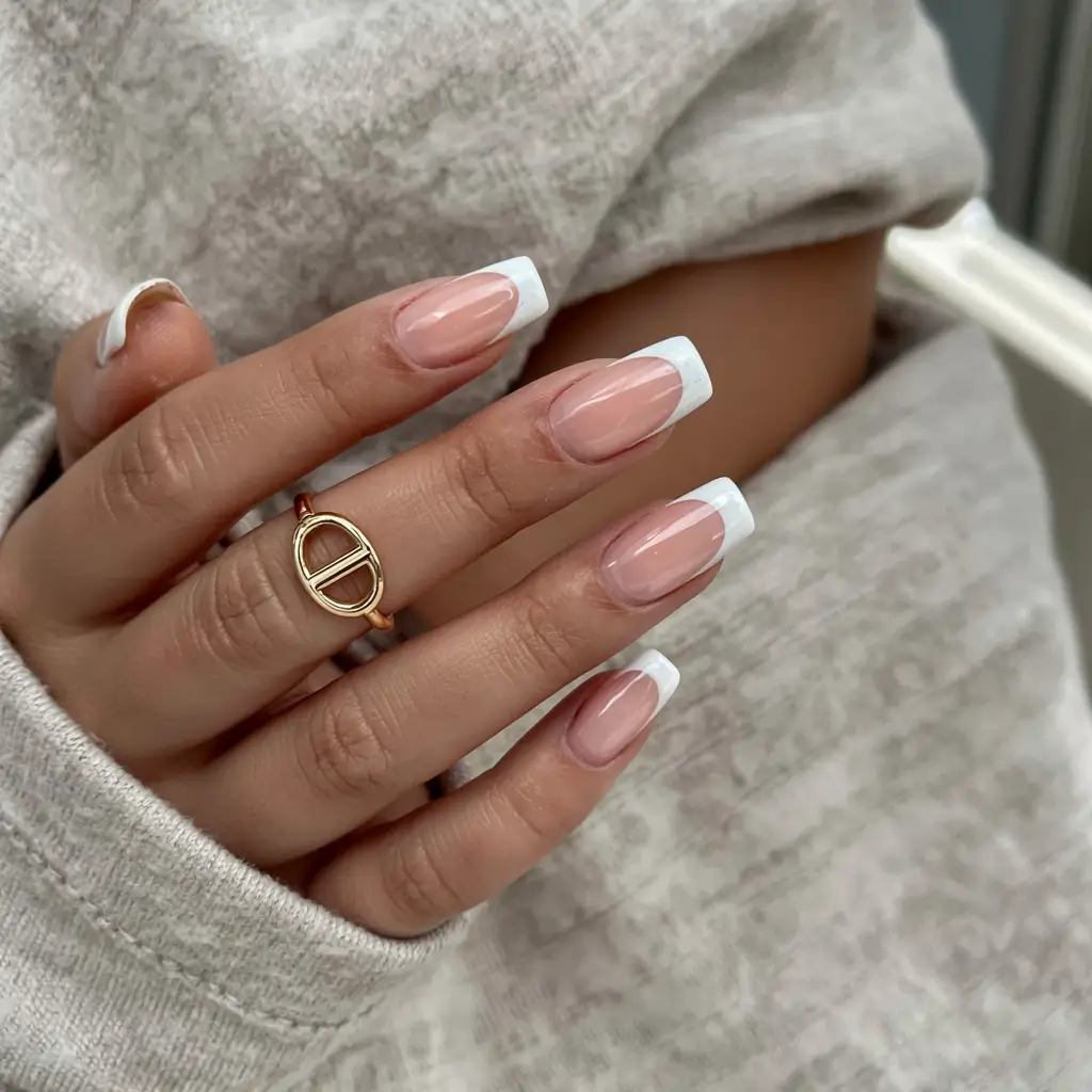 french nails 2026 Clean-Cut Square French for the Modern Classic