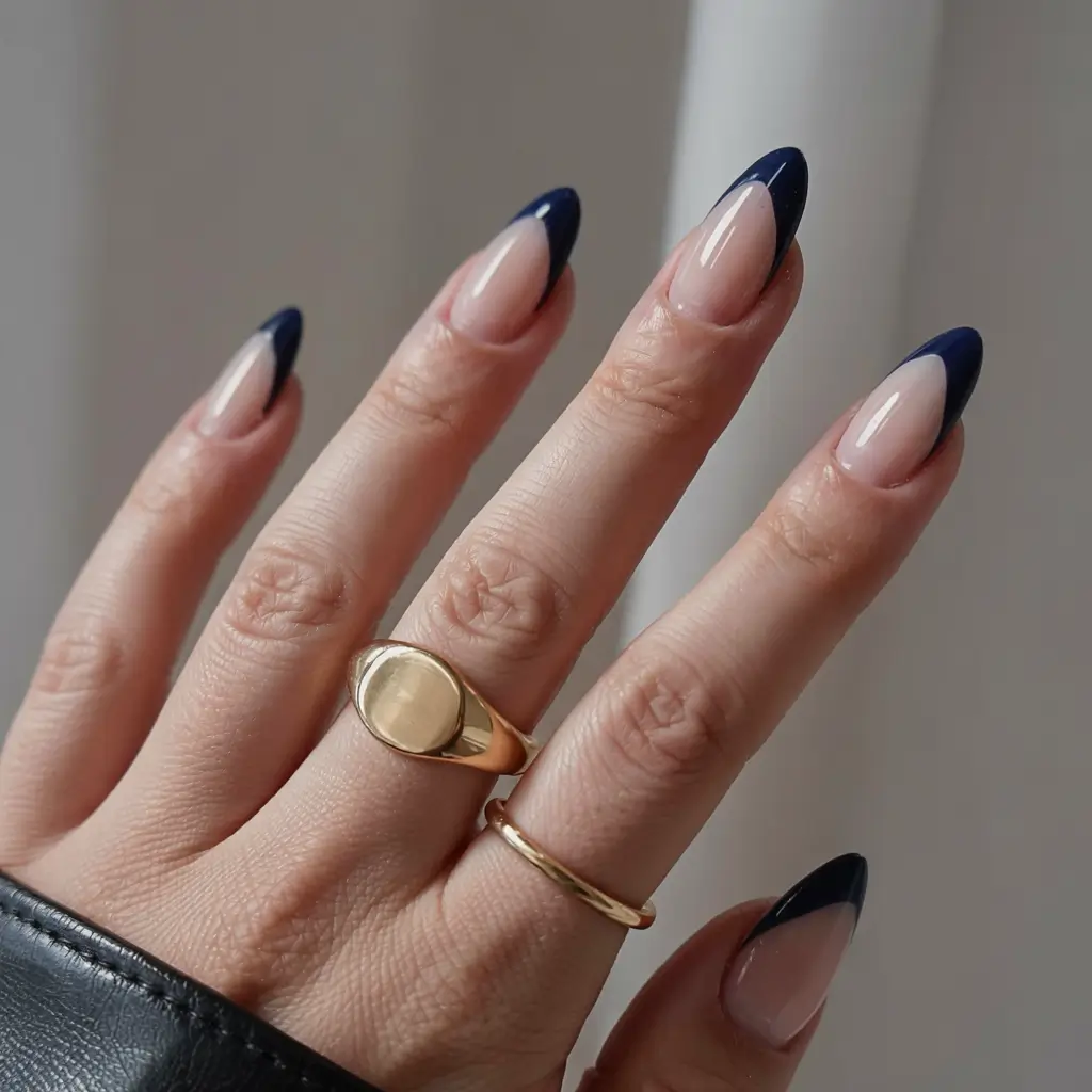 french nails 2026 Deep Navy Tips That Feel Like Velvet