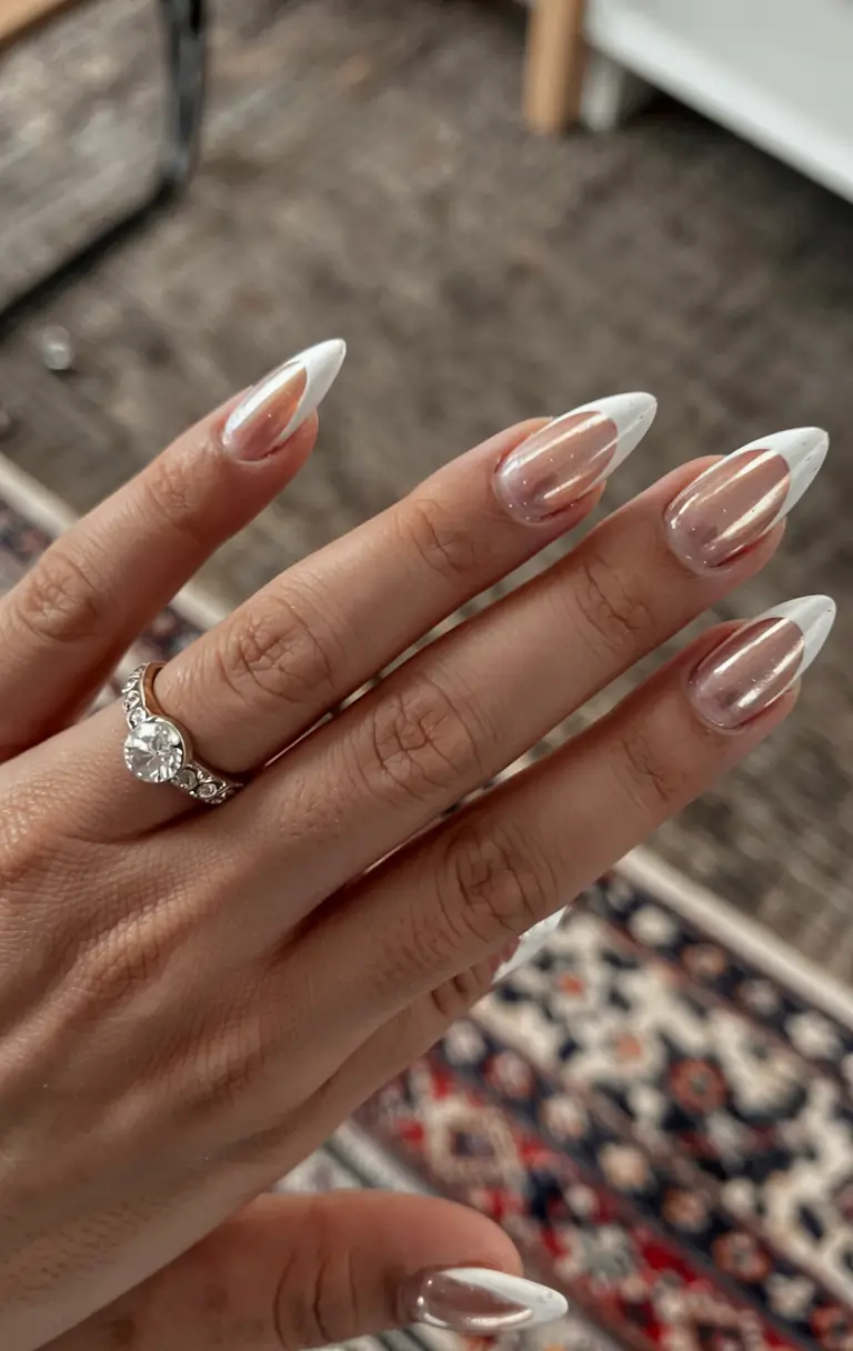 french nails 2026 Glassy French for a Bridal-But-Not-Only Moment