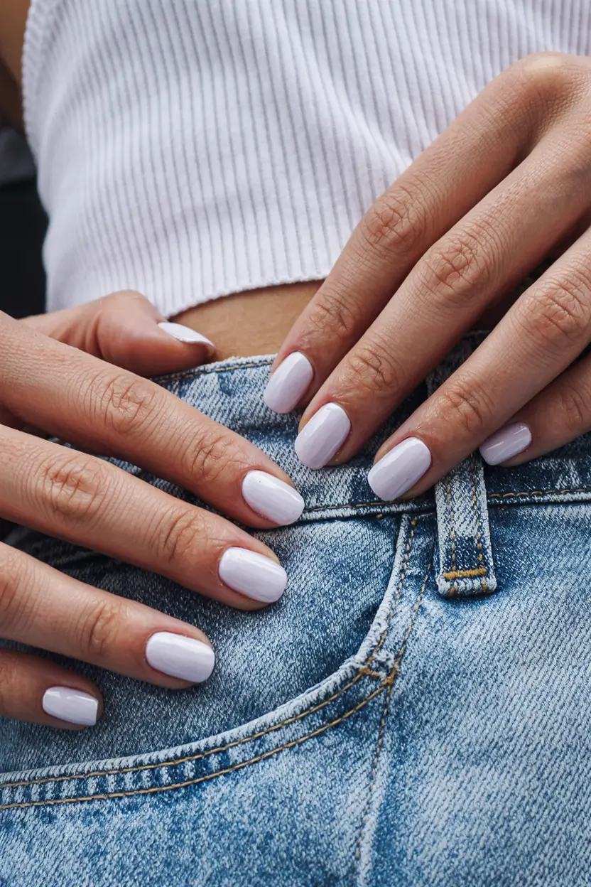 gel nails 2026 Lavender Ice Cream Shorties