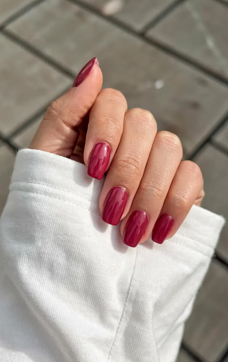 gel nails 2026 Cranberry Gloss Minimal