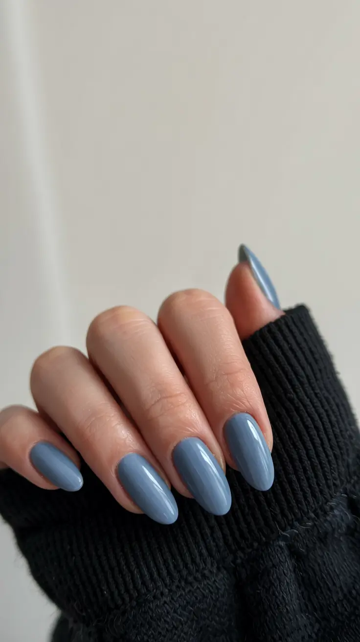 gel nails 2026 Dusty Blue Serenity