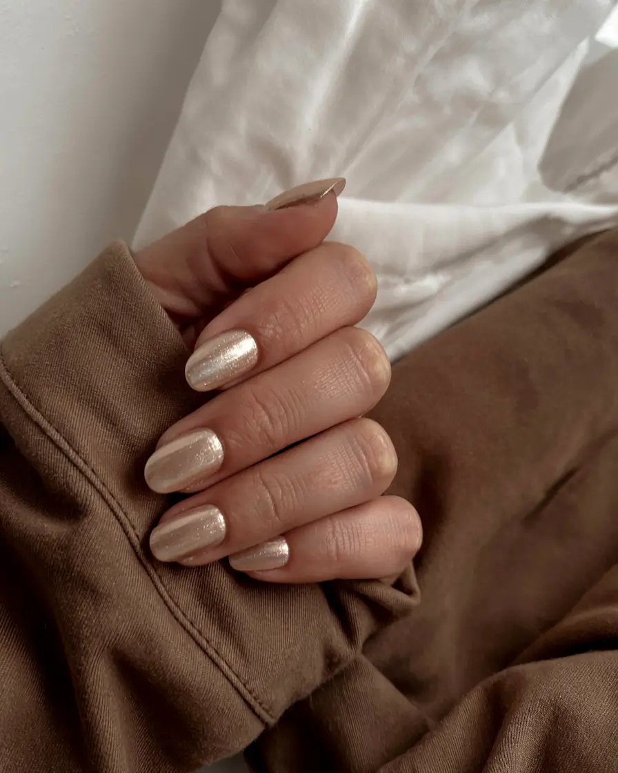gold nails 2026 Casual Luxe in Soft Metallic Beige