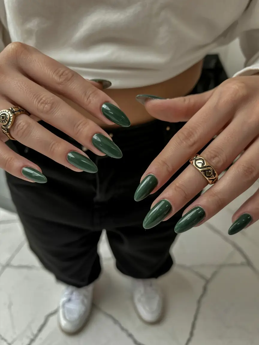 green nails 2026 Deep Moss Urban Edge