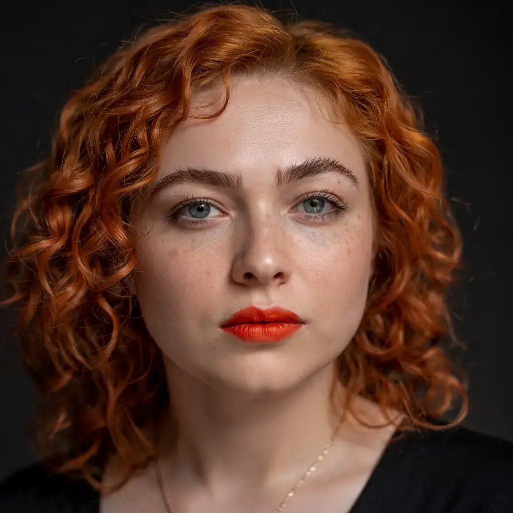 Haircuts for Chubby Faces ideas 2026+Romantic Copper Curls with Mid-Length Shape