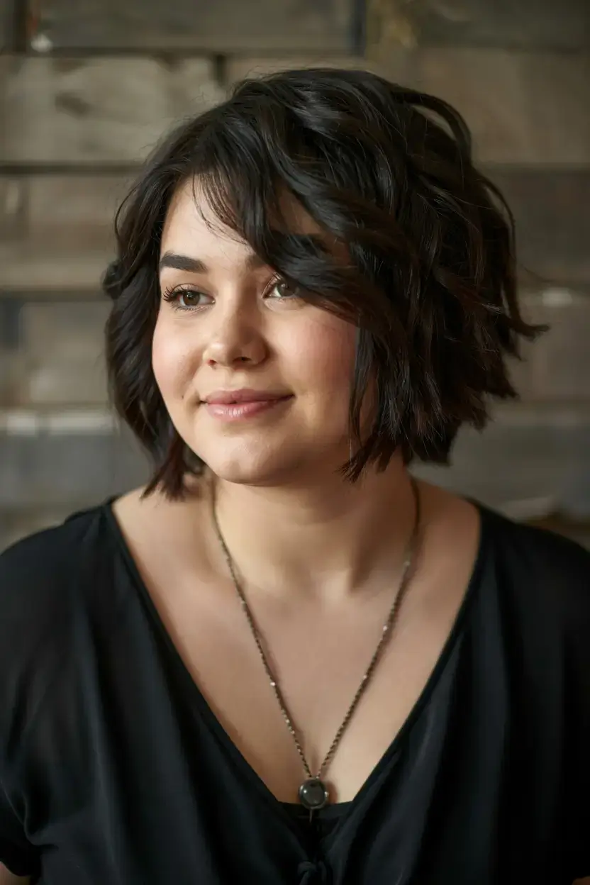 Haircuts for Plus Size Women ideas 2026+Undone Bob with Gentle Twist Layers