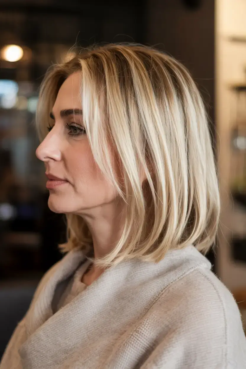 Haircuts for Women Over 40 ideas for 2026 Golden Layered Bob with Light Movement