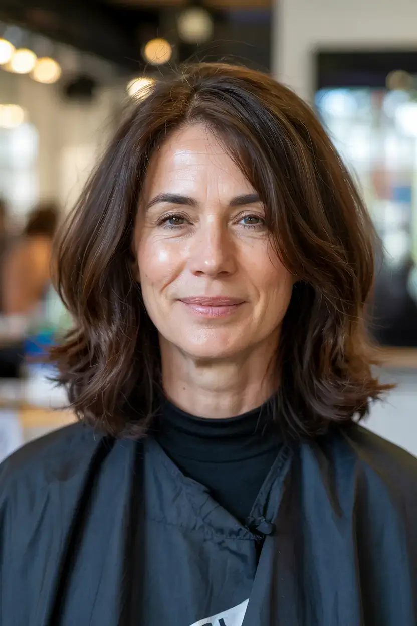 Haircuts for Women Over 40 ideas for 2026 Grown-Out Lob with Natural Volume
