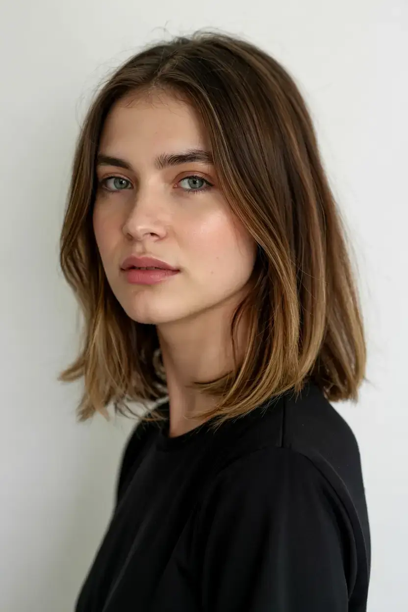 Haircuts for Women Over 40 ideas for 2026 Blunt Shoulder-Grazing Cut with Minimal Layers