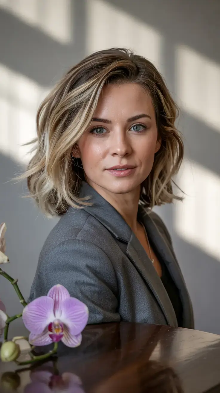 Haircuts for Women Over 50 ideas for 2026 Modern Blonde Lob with Side-Swept Volume