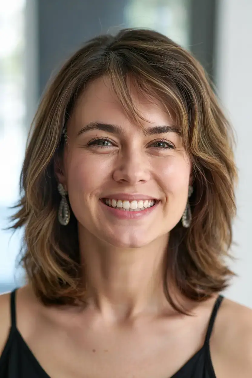 Haircuts for Women Over 50 ideas for 2026 Effortless Layered Cut with Natural Texture