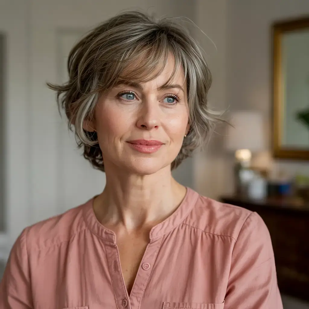 Haircuts for Women Over 50 ideas for 2026 Layered French Crop with Airy Volume