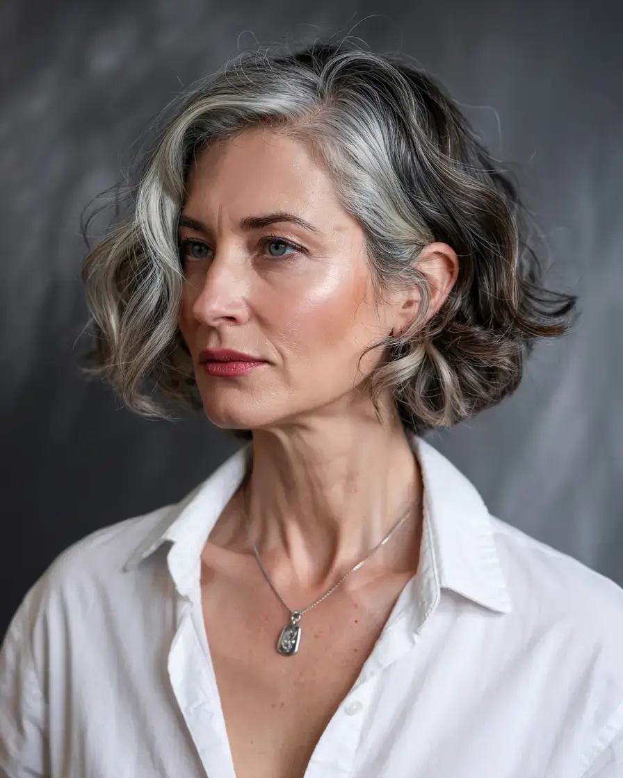 Haircuts for Women Over 60 ideas for 2026 Silver Fox Curls with Dimensional Lowlights