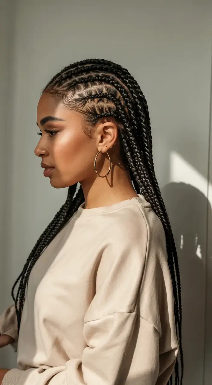hairstyle black women ideas 2026+Feed-In Cornrows With Tailored Parts