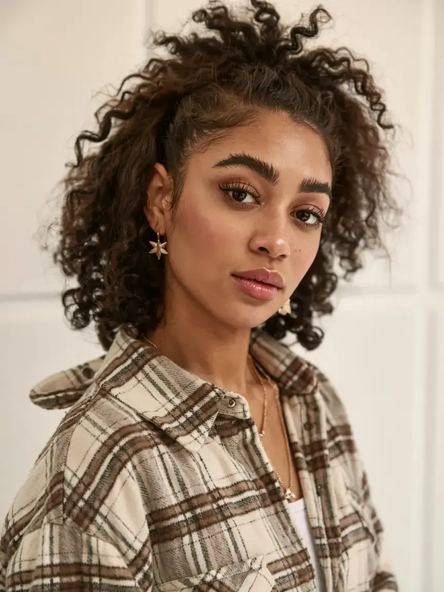 hairstyle black women ideas 2026+Half-Up Curls With Volume Crown