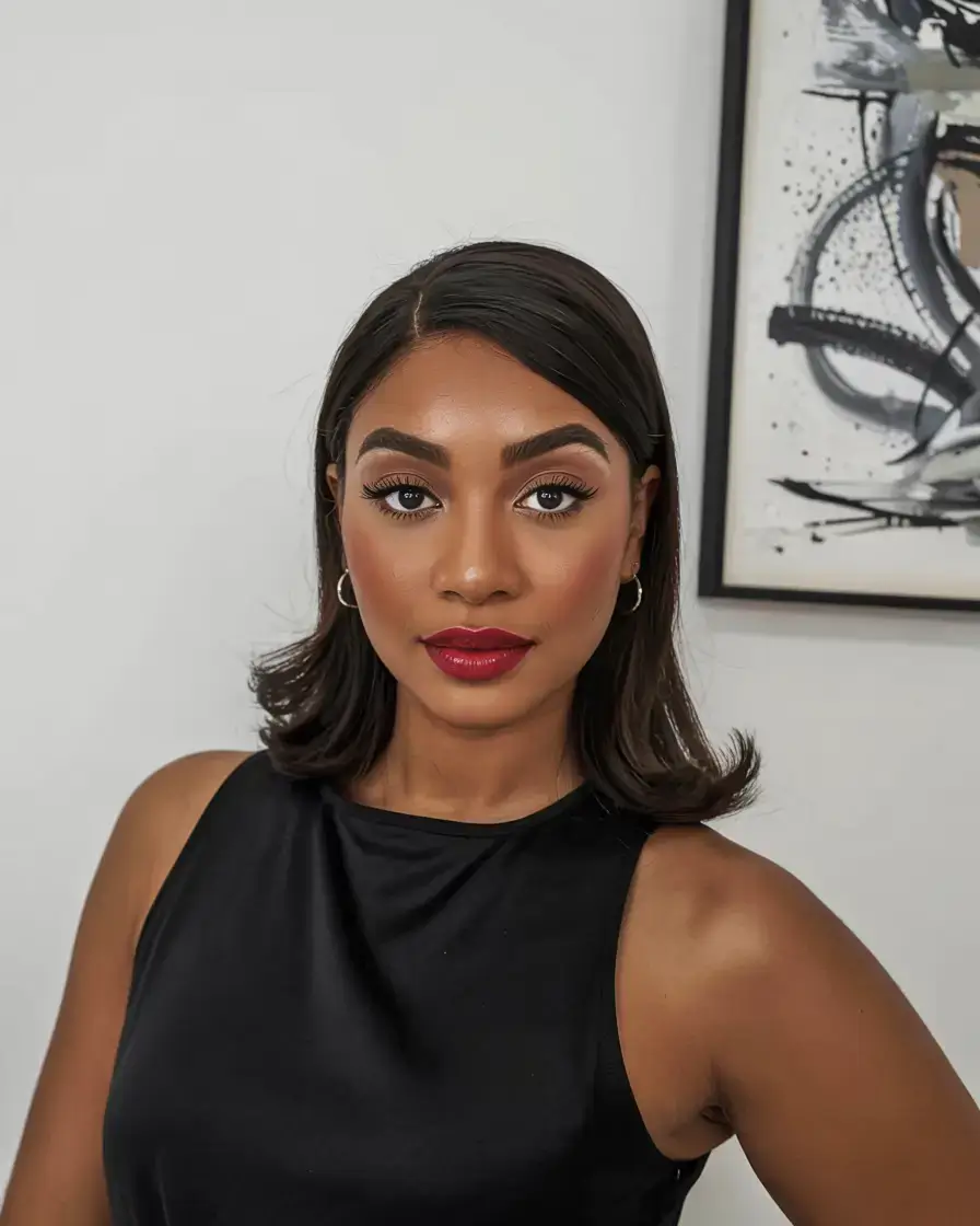 hairstyle black women ideas 2026+Silky Flip-Out Bob With Side Part