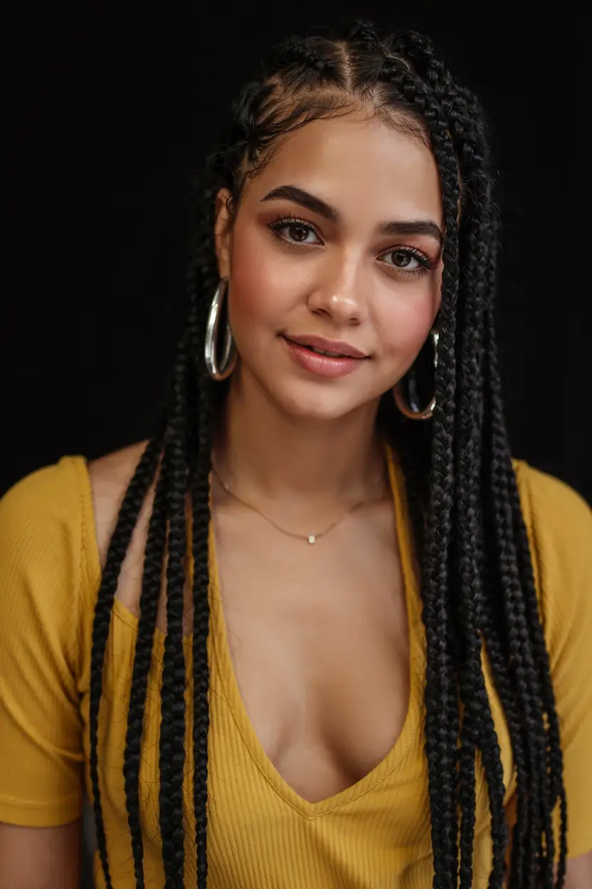 hairstyle for black women 2026 Romantic Braids With Side Part Playfulness