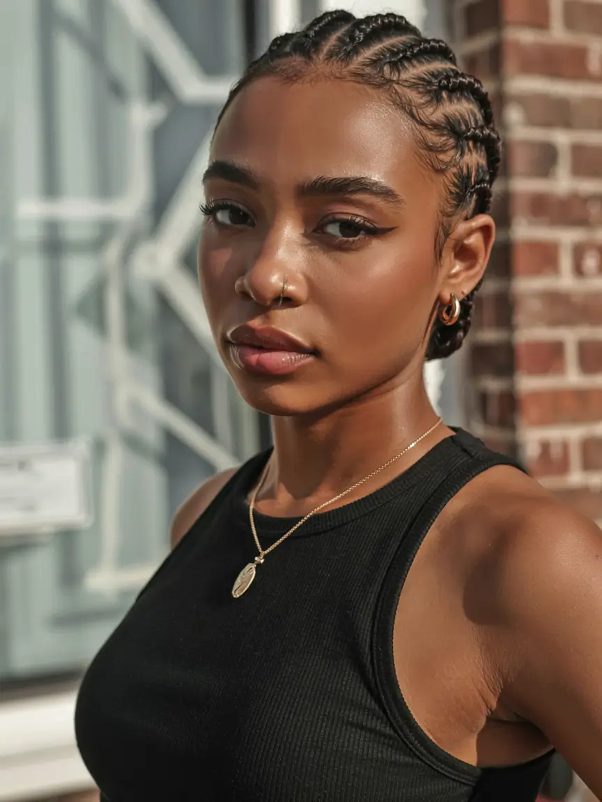 hairstyle for black women 2026 Modern Cornrows With Sculptural Detail