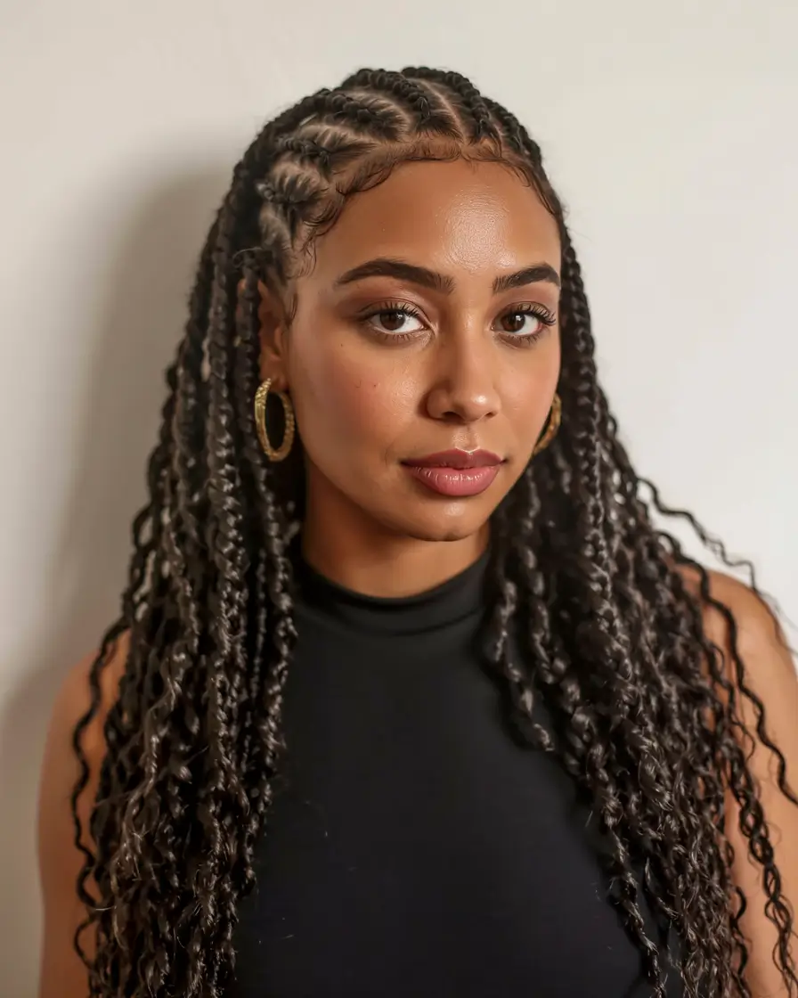 hairstyle for black women 2026 Hybrid Twists With Dimensional Shine