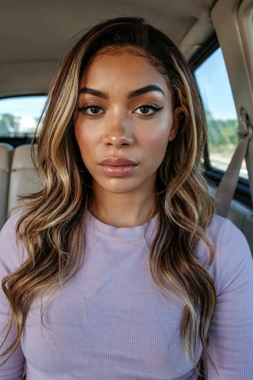 hairstyle for black women 2026 Modern Layers With That Road Trip Glow