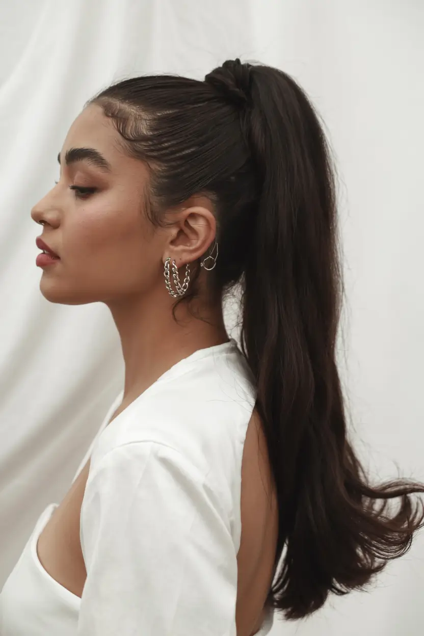 hairstyle for long hair 2026 Sleek High Pony With Flipped Ends