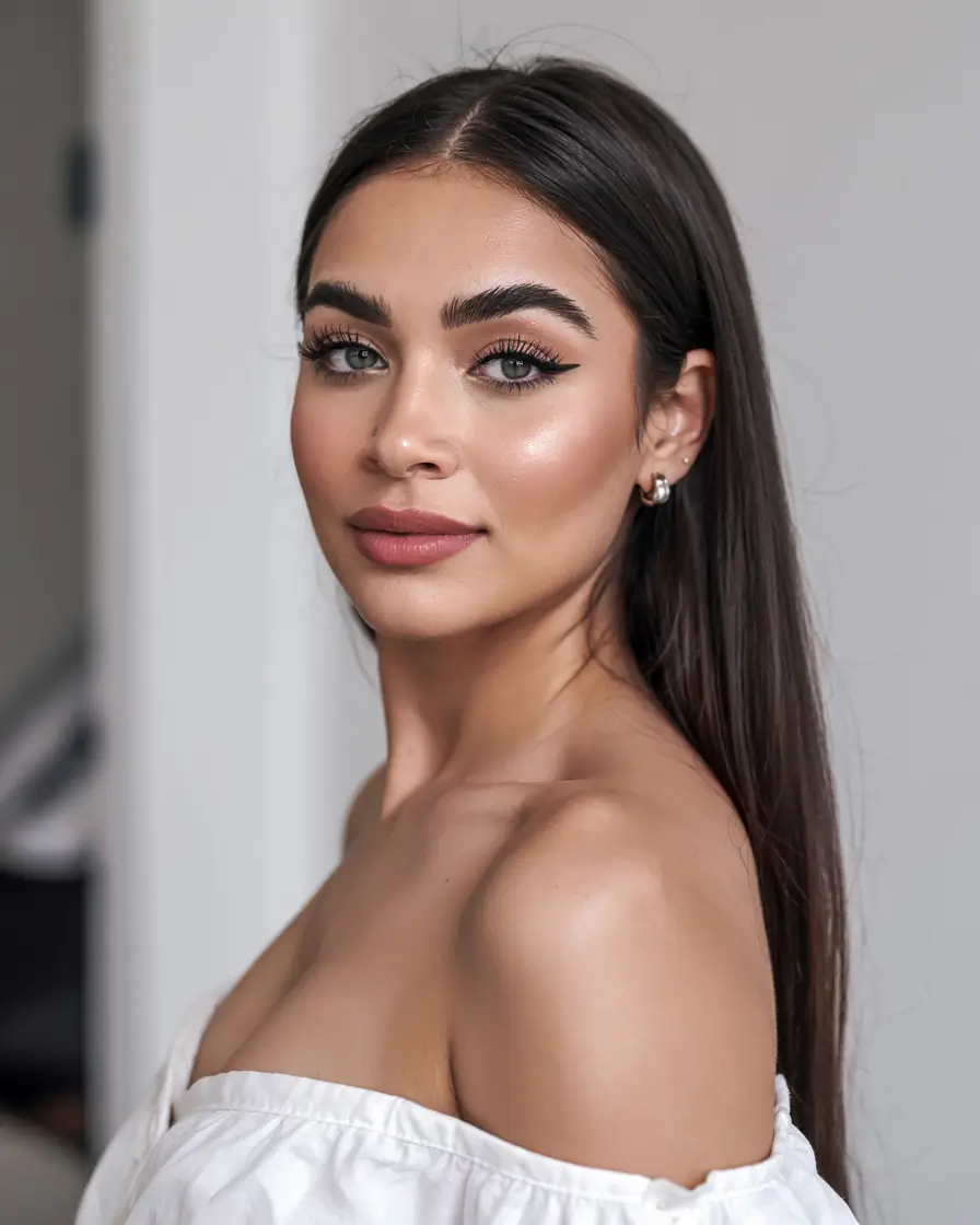 hairstyle for long hair 2026 Pin-Straight Shine With Middle Part