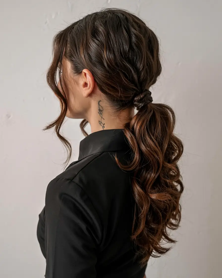 hairstyle for long hair 2026 Side Braid Pony With Defined Waves