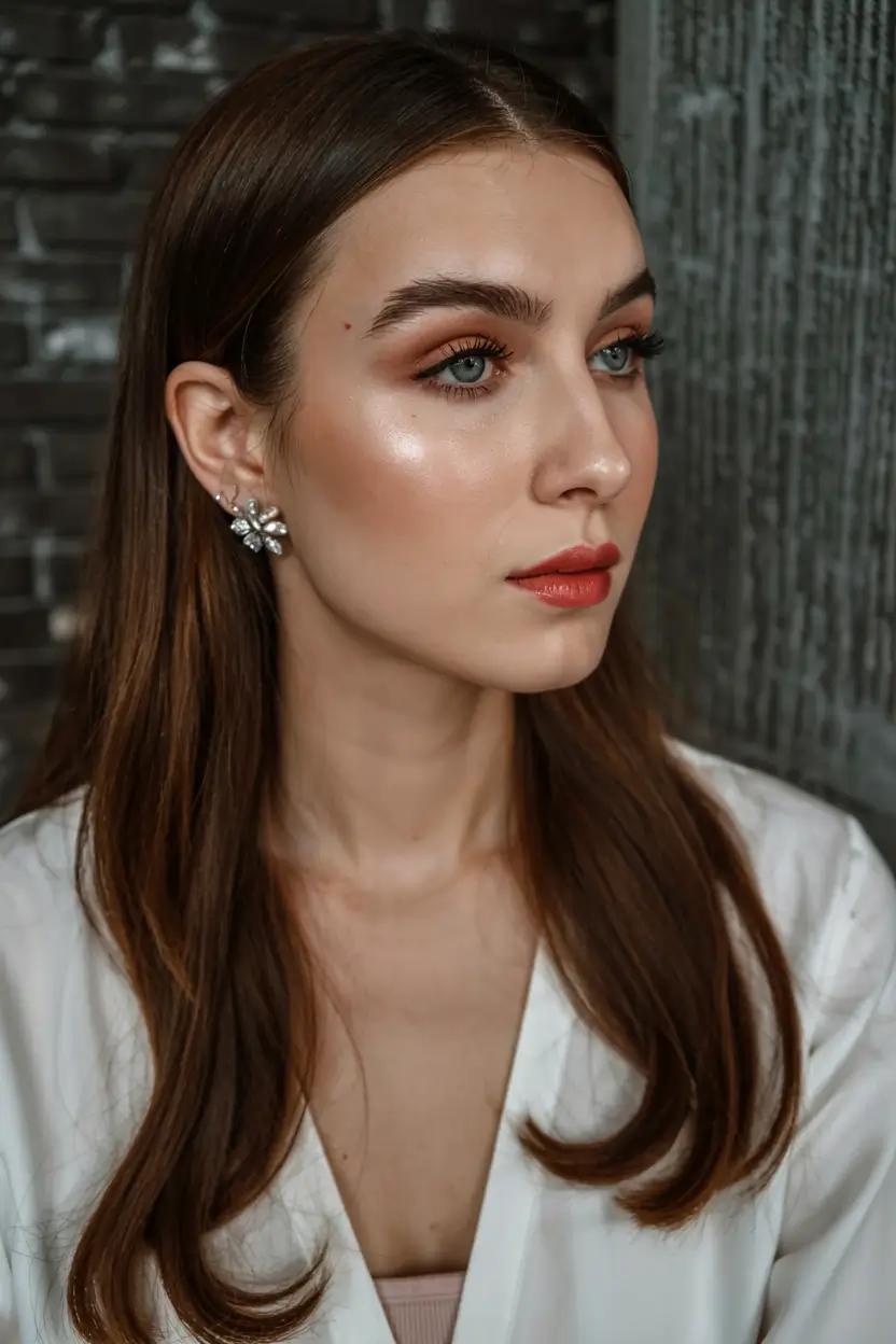 hairstyle for medium length hair 2026+Sleek Layers with Micro Curl Flicks