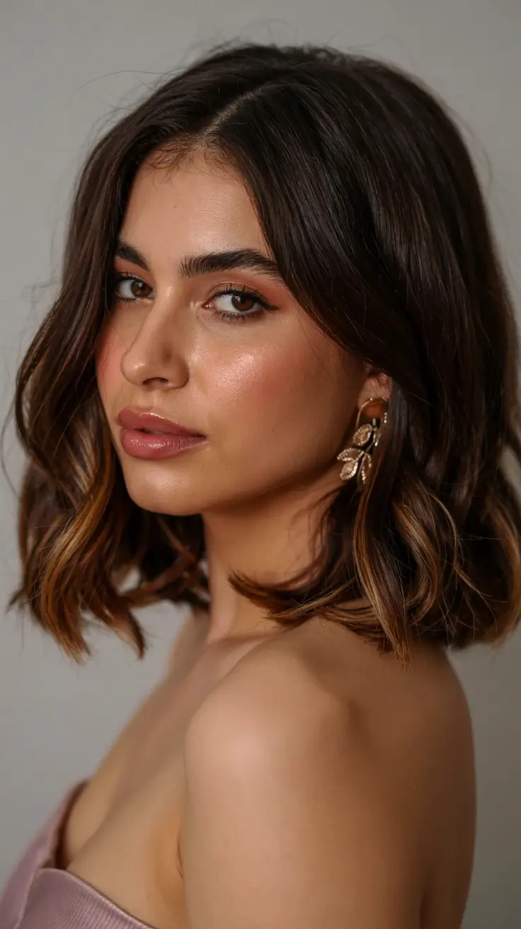 hairstyle for medium length hair 2026+Glossy Ends and Golden Ribbons